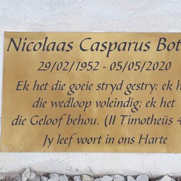 BOTHA Nicolaas Casparus 1952-2020