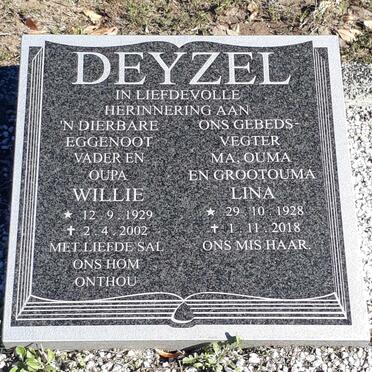 DEYZEL Willie 1929-2002 &amp; Lina Hester 1928-2018