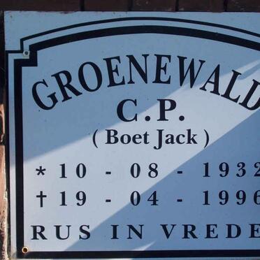 GROENEWALD C.P. 1932-1996