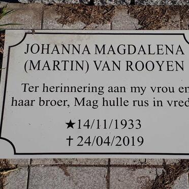 ROOYEN Johanna Magdalena, van nee MARTIN 1933-2019