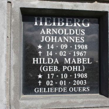 HEIBERG Arnoldus Johannes 1908-1967 &amp; Hilda Mabel POHL 1908-2003