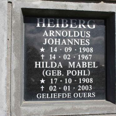 HEIBERG Arnoldus Johannes 1908-1967 &amp; Hilda Mabel POHL 1908-2003