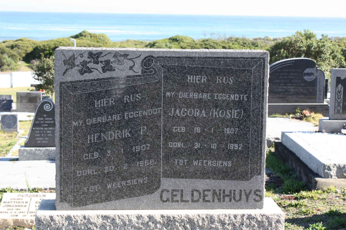 GELDENHUYS Hendrik P. 1907-1958 &amp; Jacoba 1907-1992