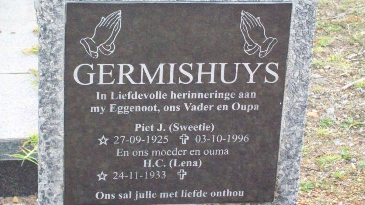GERMISHUYS Piet J. 1925-1996 &amp; H.C. 1933-