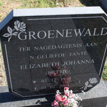 GROENEWALD Elizabeth Johanna 1910-2001