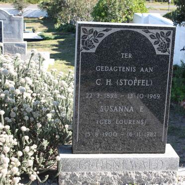 GROENEWALD C.H. 1896-1969 &amp; Susanna E. nee LOURENS 1900-1982