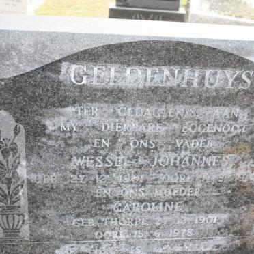 GELDENHUYS Wessel Johannes 1901-19?? &amp; Caroline THORPE 1901-1978