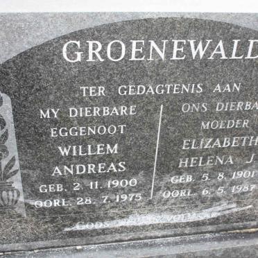 GROENEWALD Willem Andreas 1900-1975 &amp; Elizabeth Helena J. 1901-1987