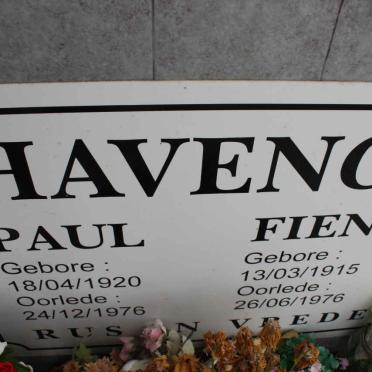 HAVENGA Paul 1920-1976 &amp; Fienie 1915-1976