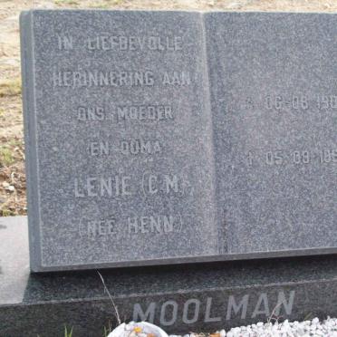 MOOLMAN Lenie C.M. nee HENN 1901-1996