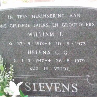 STEVENS William F. 1912-1973 &amp; Helena C.G. 1917-1979