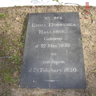 HALLBECK Emma Dorothea 1829-1830