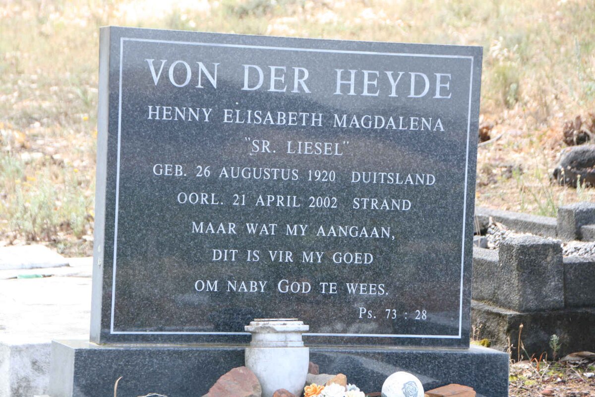 HEYDE Henny Elisabeth Magdalena, von der 1920-2002
