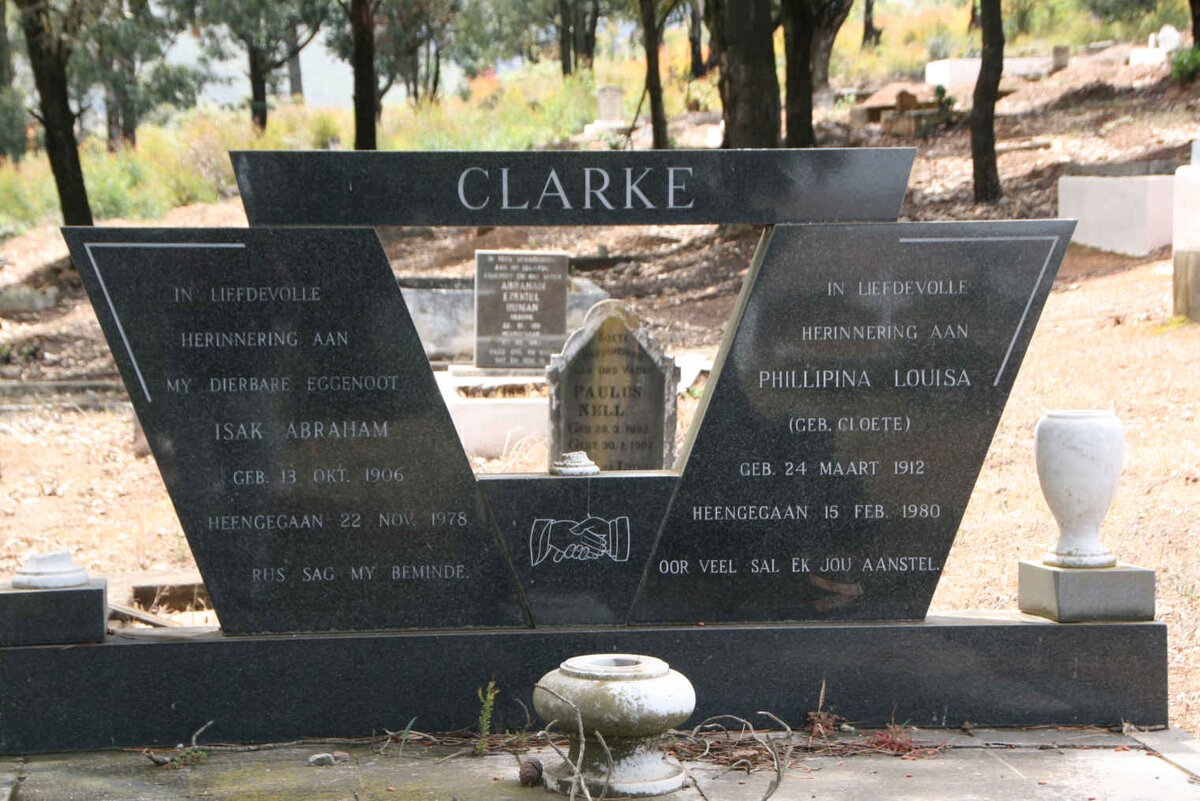 CLARKE Isak Abraham 1906-1978 & Phillipina Louisa CLOETE 1912-1980