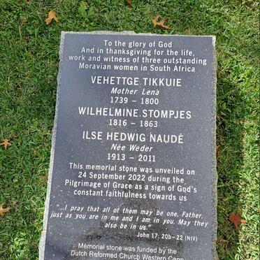 TIKKUIE Vehettge 1739-1800 :: STOMPJES Wilhelmine 1816-1863 :: NAUDE Ilse Hedwig nee WEDER 1913-2011