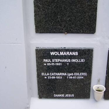 WOLMARANS Paul Stephanus 1931- &amp; Ella Catharina EHLERS 1933-2004