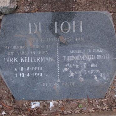 TOIT Dirk Kellerman, du 1909-1991 & Theodora Emelia DREYER 1914-2005