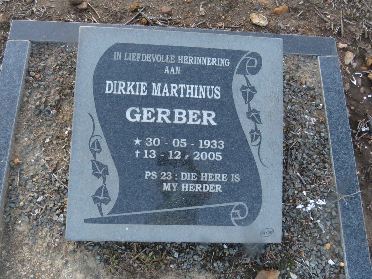 GERBER Dirkie Marthinus 1933-2005