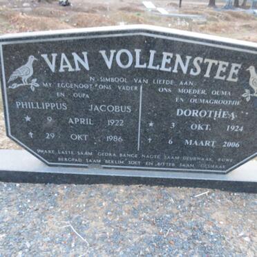 VOLLENSTEE Phillippus Jacobus, van 1922-1986 & Dorothea 1924-2006