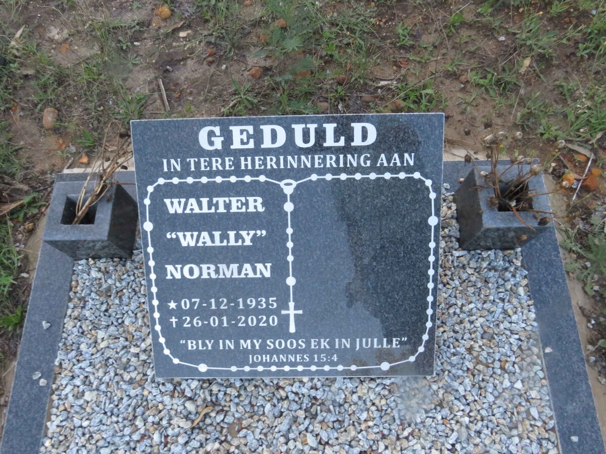 GEDULD Walter Norman 1935-2020