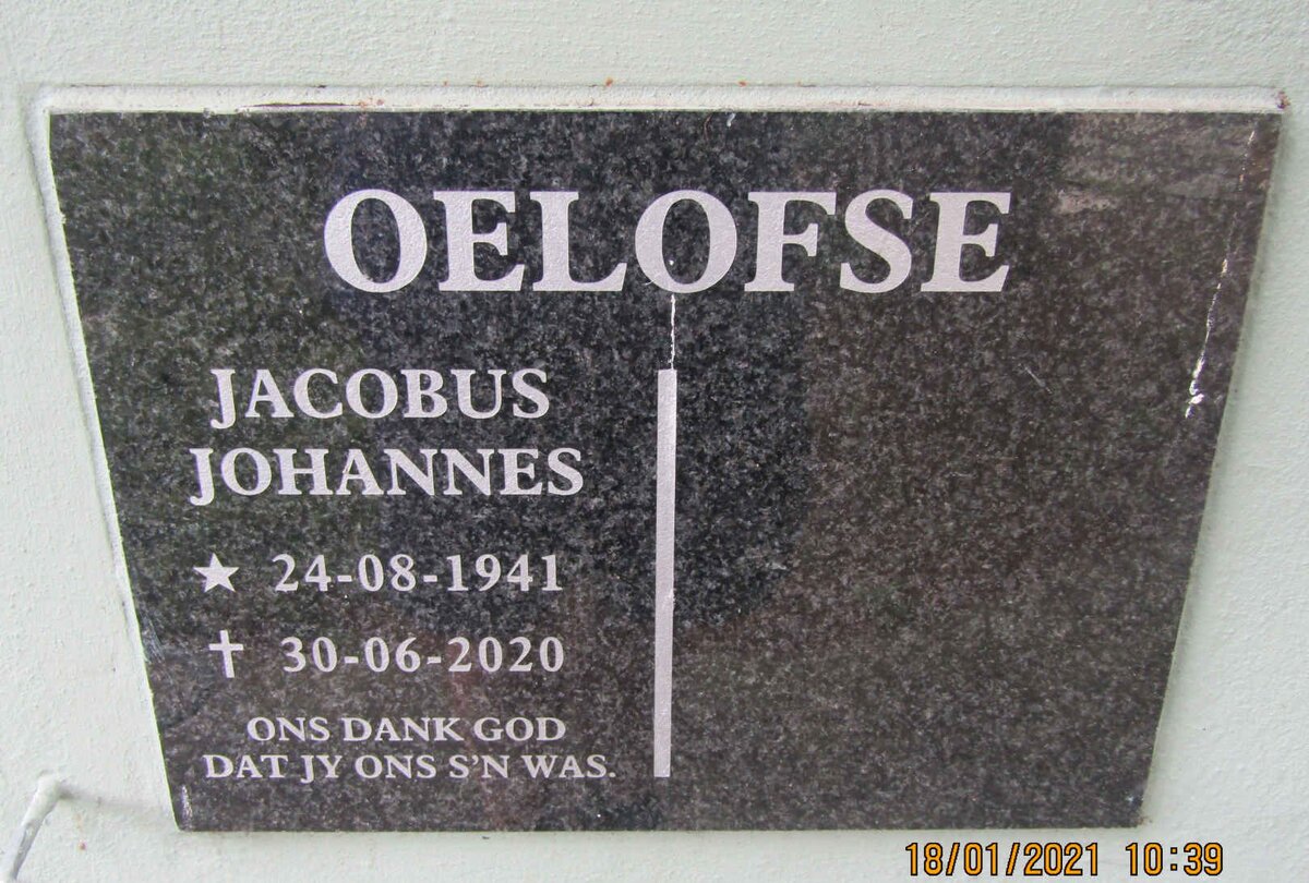 OELOFSE Jacobus Johannes 1941-2020
