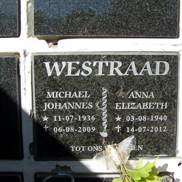 WESTRAAD Michael Johannes 1936-2009 &amp; Anna Elizabeth 1940-2012