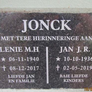 JONCK Jan J.R. 1936-2019 &amp; Lenie M.H. 1940- 2017