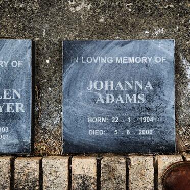 ADAMS Johanna 1904-2000
