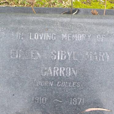 CARRON Eileen Sibyl Mary born COLLES 1910-1971