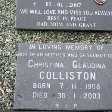 COLLISTON Christina Glaudina 1908-2003
