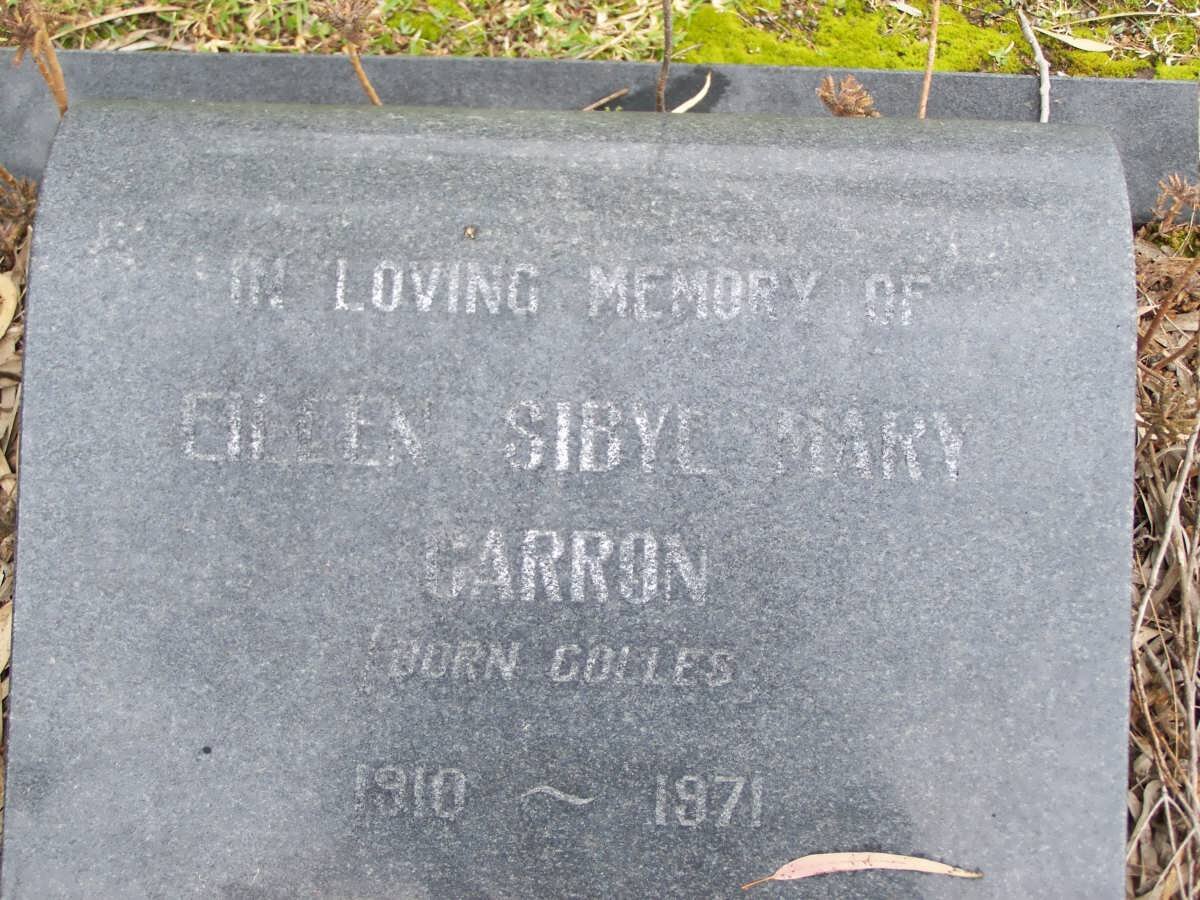 CARRON Eileen Sibyl Mary born COLLES 1910-1971