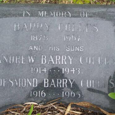 COLLES Barry 1878-1967 :: COLLES Andrew Barry 1914-1943 :: COLLES Desmond Barry 1978-1967