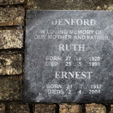 DENFORD Ernest 1917-2004 &amp; Ruth 1920-1998