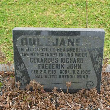 OUDEJANS Gerardus Richard Frederick John 1919-1985