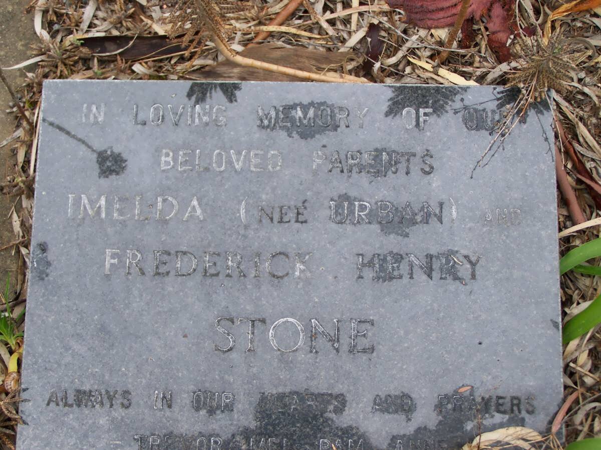 STONE Frederick Henry &amp; Imelda URBAN