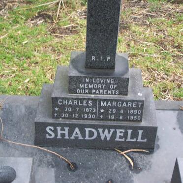 SHADWELL Charles 1873-1930 &amp; Margaret 1890-1950