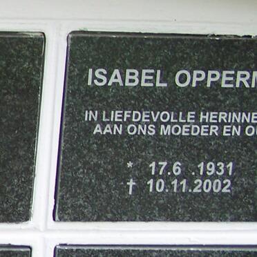 OPPERMAN Isabel 1931-2002