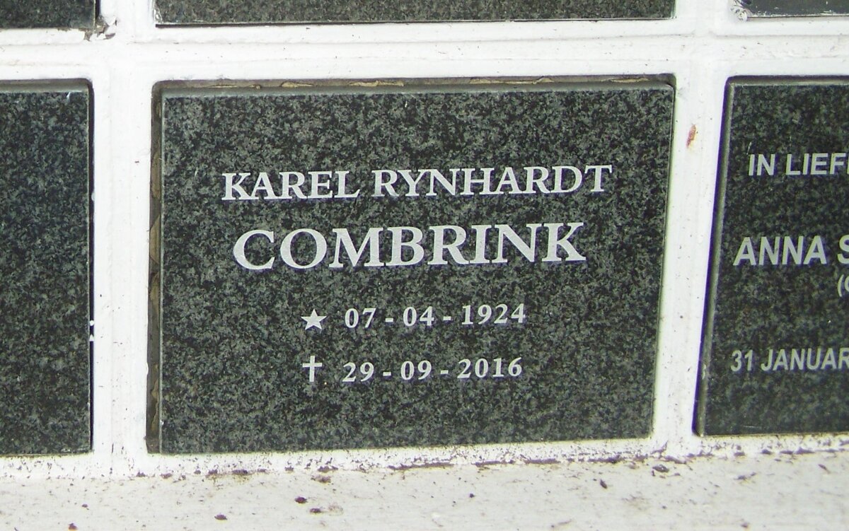 COMBRINK Karel Rynhardt 1924-2016