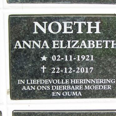 NOETH Anna Elizabeth 1921-2017
