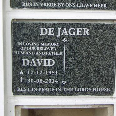JAGER David, de 1951-2014