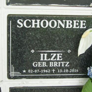 SCHOONBEE Ilze nee BRITZ 1962-2016