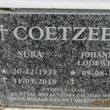 COETZEE Johannes Lodewicus 1929- &amp; Sura 1931-2018