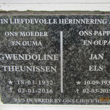 ELS Jan 1931-2019 &amp; Gwendoline THEUNISSEN 1932-2016