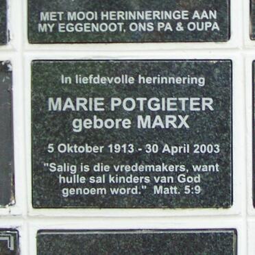 POTGIETER Marie nee MARX 1913-2003