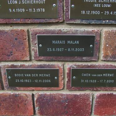 SCHIERHOUT :: LOUW ::  MALAN :: VAN DER MERWE