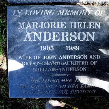 ANDERSON Marjorie Helen 1905-1989