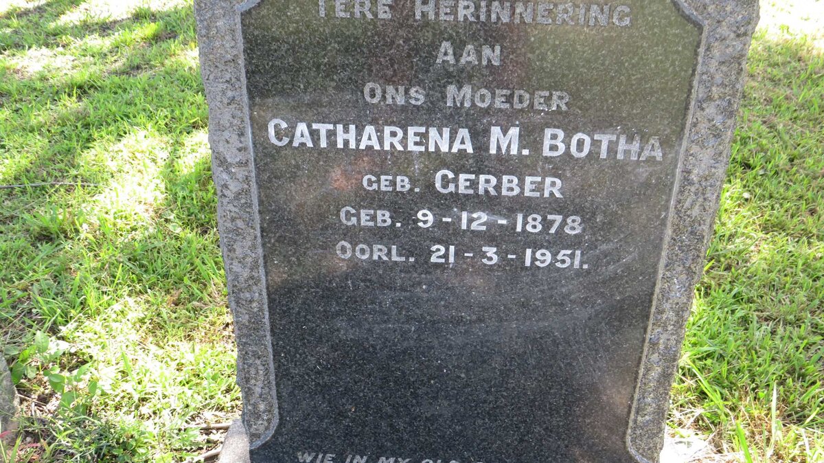 BOTHA Catharena M. nee GERBER 1878-1951