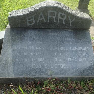 BARRY Joseph Henry 1881-1965 &amp; Beatrice Hendrina 1878-1956