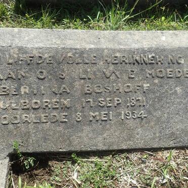 BOSHOFF Bertina 1871-1934