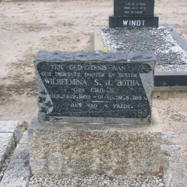 BOTHA Wilhelmina S.J. nee CRONJE 1923-1950